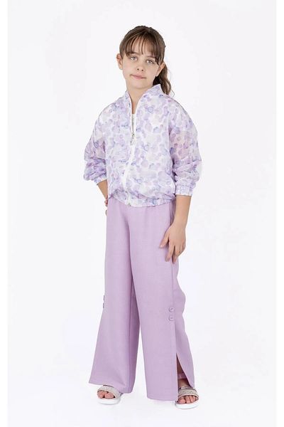 best kids Lilac Girl's Trousers with Slits - 14206