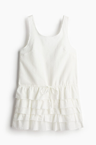 H&M İşlenmemiş Kenarlı ve Katlı Etekli Elbise