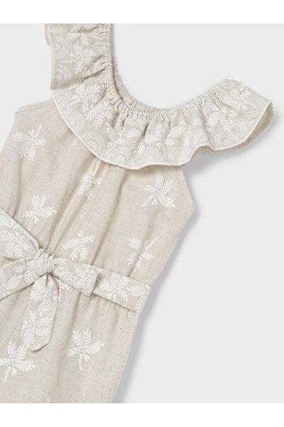 MAYORAL Girl's Linen Jumpsuit Cream Model No: 3860