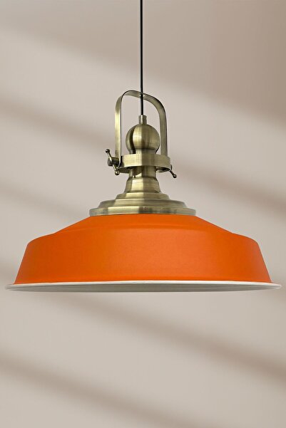 Bamyum Turuncu Asaletli Tekli Avize Eskitme Başlık Retro Sarkıt Lamba Restoran Cafe Salon Avizeleri