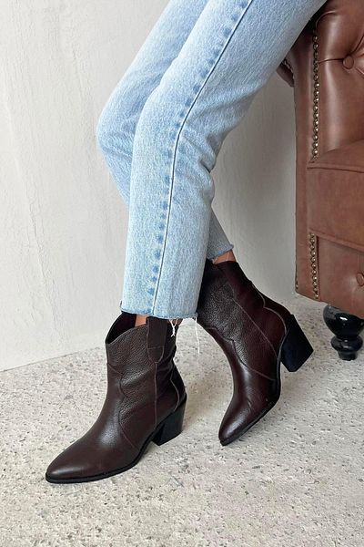 STRASWANS Jenson Women's Genuine Leather Heeled Leather Boots Brown