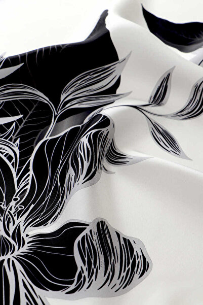 Bursa İpek Μεταξωτό μαντίλι Ecru Çağla Pattern Twill