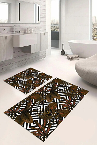 Napoli Home Σετ τουαλέτας με ψηφιακή εκτύπωση που πλένεται με κλασικό σχέδιο λουλουδιών