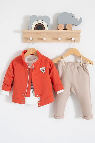 Babydonat We Are 3-Piece 100% Cotton Baby Boy Set with Jacket