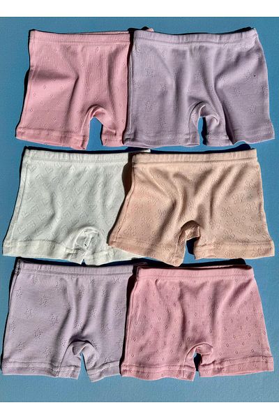 VicTroy Cotton, 4-Piece Patterned Perforated Knitted Rope Strap Girls' Undershirt and Shorts Set