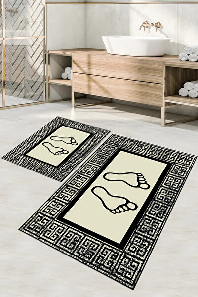 Napoli Home Σετ τουαλέτας με ψηφιακή εκτύπωση, πλενόμενο, με στάμπα ποδιών, μ...