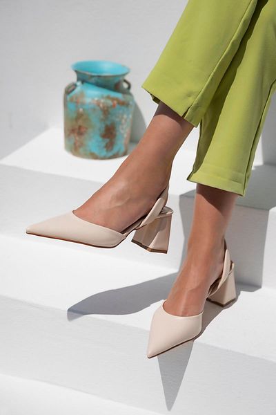 STRASWANS Marcos Women's Leather Heeled Shoes Beige