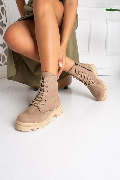 ShoeTek Γυναικείες μπότες Mallory Lace-Up Mink Suede