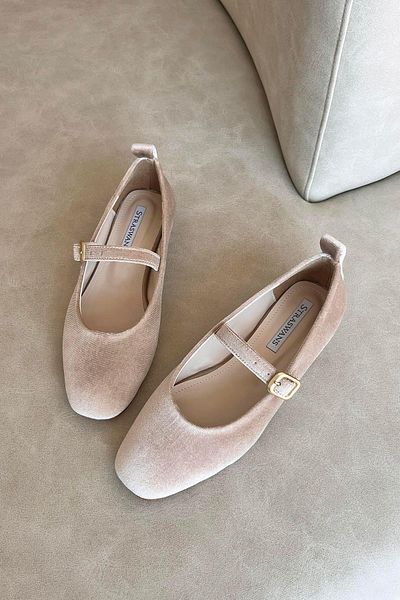STRASWANS Καρμίνη Γυναικεία Ζώνη Λεπτομέρεια Velvet Ballerina Mink