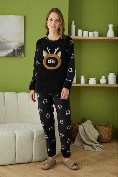 PİJAMOOD Pijamood 6012 Black Women's Pajama Set