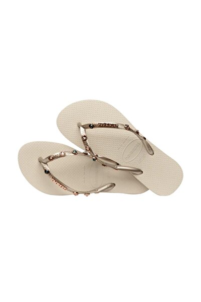Havaianas Bege Slim Luxury Women's Slippers - Gold