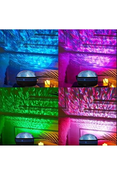 sgeteknoloji SGE TEKNOLOJİ KUZEY IŞIKLARI Yansıtmalı Kumandalı Dönen Projeksiyon Gece Lambası - Çocuk Bebek Odası