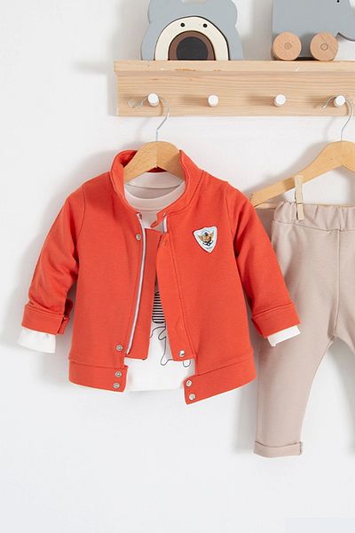 Babydonat We Are 3-Piece 100% Cotton Baby Boy Set with Jacket
