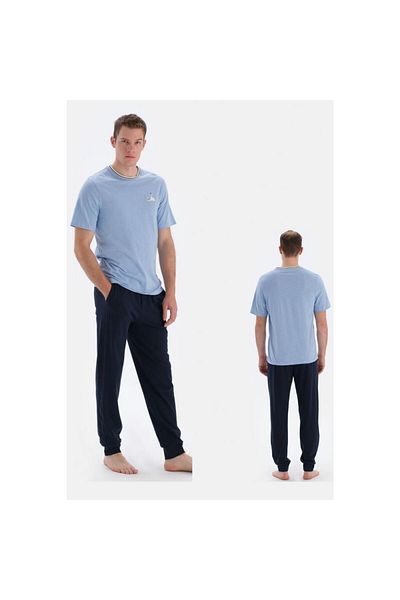 Eros Ανδρικό κοντομάνικο σετ πιτζάμες 33000 Cotton Blue
