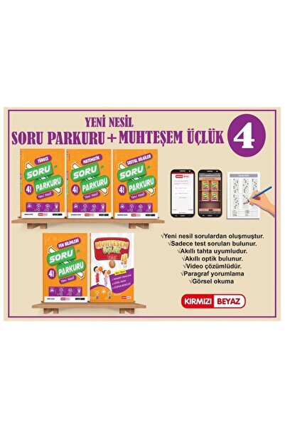 Kırmızı Beyaz Yayınları Kırmızı Beyaz 4. Sınıf Yeni Nesil Soru Parkuru Seti +...