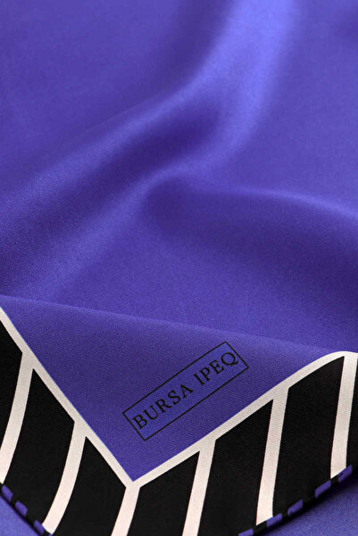 Bursa İpek Μεταξωτό μαντίλι Saks με μοτίβο ρίγες