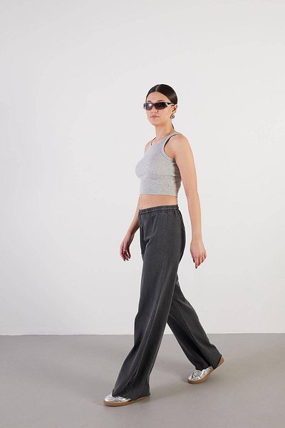 Addax Waist Rope Tie Wide Leg Sweatpants Eşf10224-R3