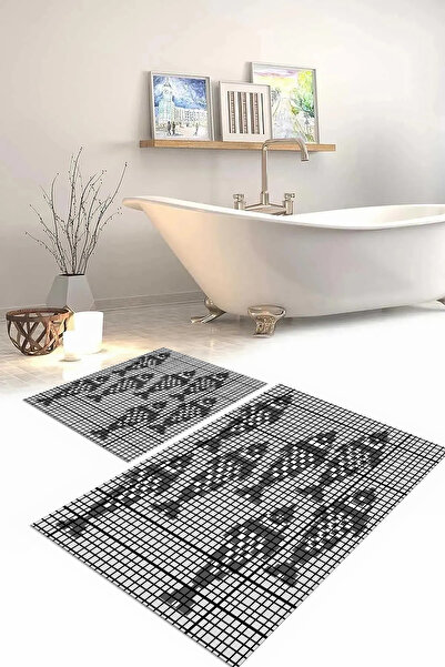 Napoli Home Set de scaune pentru toaletă cu covoraș de baie, imprimat digital...