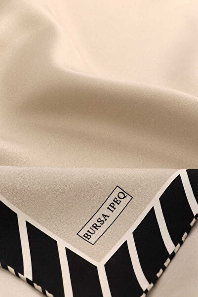 Bursa İpek Stone Line Pattern Twill Silk Scarf