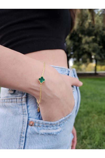 Özelstore Kadın 925 Ayar Gümüş Van Cleef Yonca Desenli Bileklik