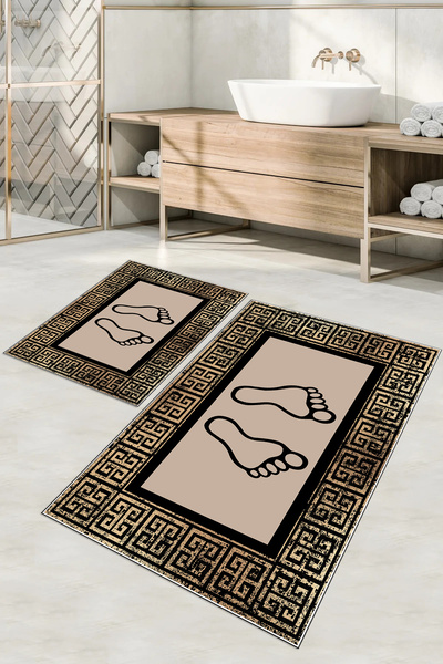 Napoli Home Set de toaletă pentru covoraș de baie imprimat digital, lavabil, ...