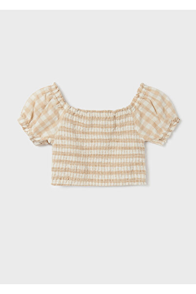 MAYORAL κοριτσίστικη καλοκαιρινή καρό μπλούζα 6198