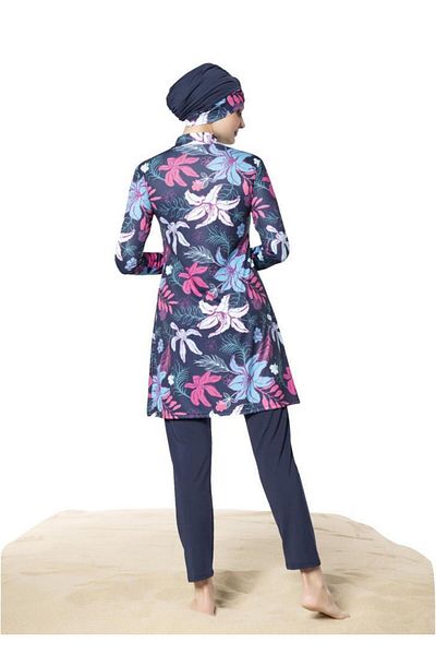Ruko Maio 22147 Colorful Women's Lycra Hijab Swimsuit