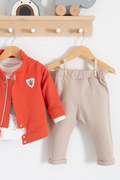 Babydonat We Are 3-Piece 100% Cotton Baby Boy Set with Jacket