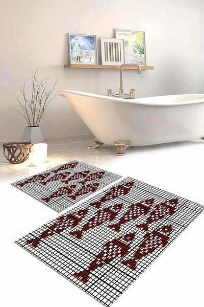 Napoli Home Set de scaune pentru toaletă cu covoraș de baie, imprimat digital...