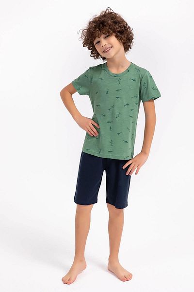 Arnetta Green Color Children's Bermuda Shorts Set