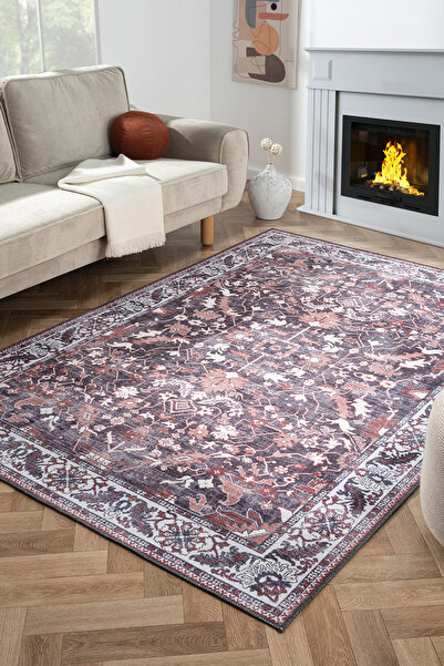 Konfor Halı Konfor Antico 2354 Pamuk Tabanlı Yıkanabilir Otantik Vintage Klas...