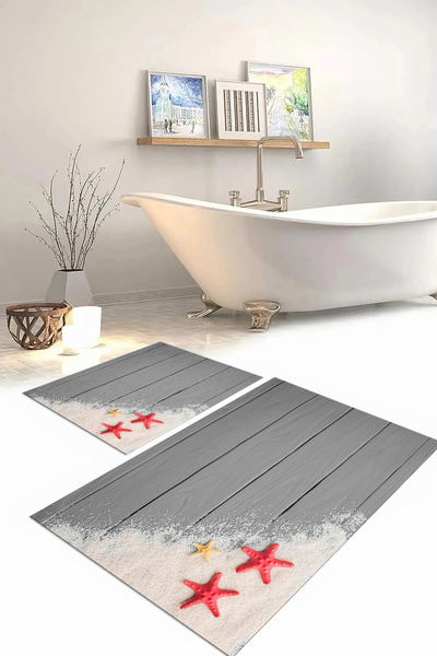 Napoli Home Set de toaletă pentru covoraș de baie cu stea de mare modernă, la...