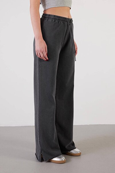 Addax Waist Rope Tie Wide Leg Sweatpants Eşf10224-R3