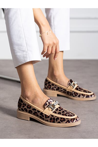 Alemdar Shoes PİER Krem Leopar Kadın Loafer