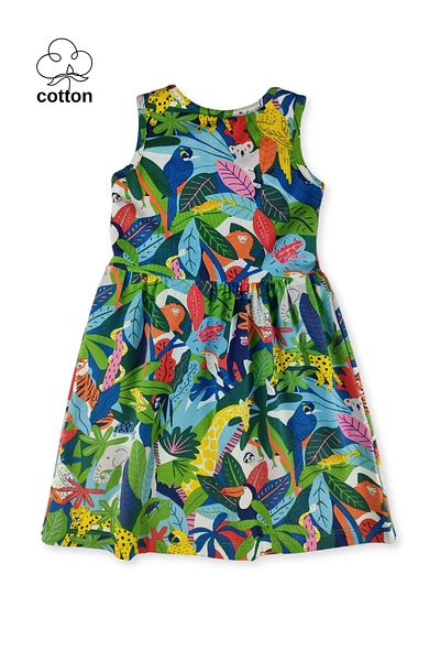 difa kids Rochie drăguță pentru fetiță, cu model de animale, elegantă și confortabilă