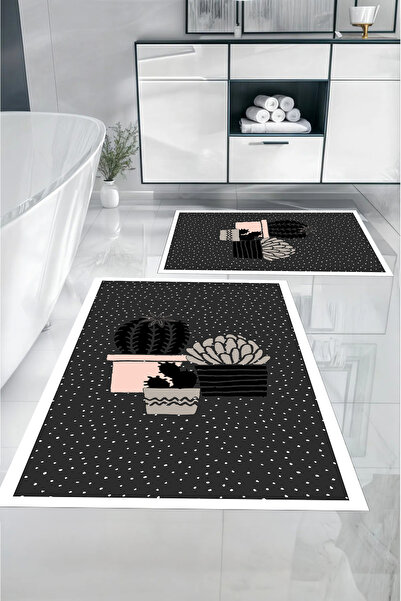 Napoli Home Set de toaletă pentru covoraș de baie, lavabil, imprimat digital,...