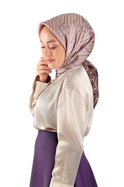 Bursa İpek Μαντήλι Sura Silk με πλεκτό σχέδιο βιζόν