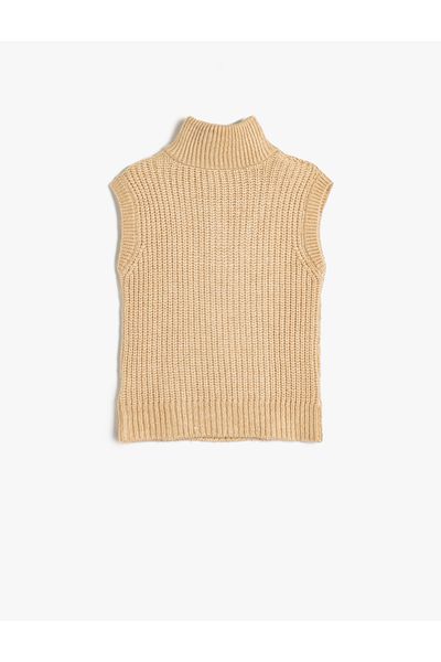 Koton Sleeveless Knitwear Sweater - Half Zip Collar