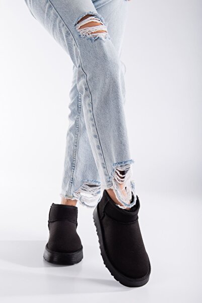 MaskButik Viola Kalın Taban Bilek Boy Ugg Siyah