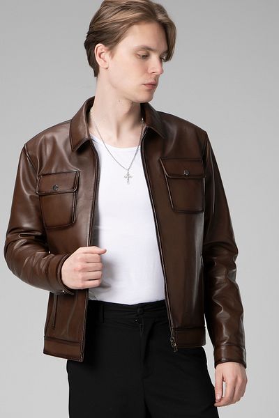 Dericlub Мъжко кожено яке Wm218 Camel Antique