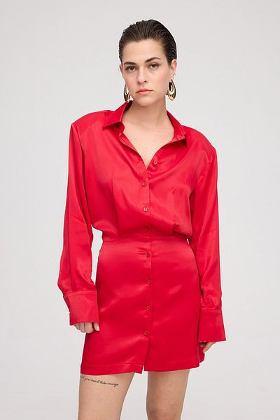 VATKALI Rochie cămașă din satin - Design elegant și confortabil