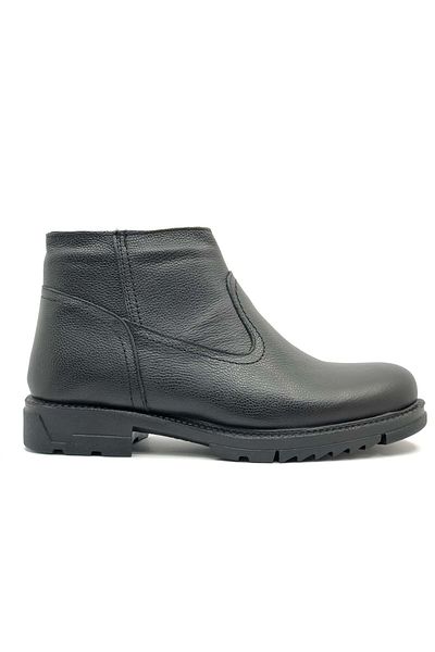 Kids Club Shoes Черни мъжки ботуши Geppetto - вълнен интериорен дизайн, гумена подметка, естествена кожа