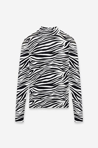 praye Zebra Desenli Body Siyah