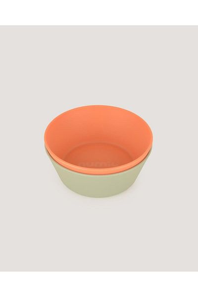 lets be child Let's Be Child 2-Piece Round Bowl Sage Green-Peach