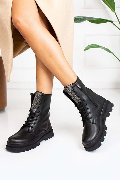 Kids Club Shoes Feles Stone Detailed Γυναικείες Μπότες ΜΑΥΡΟ