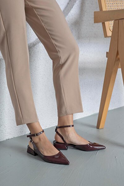 STRASWANS Edel Women's Heeled Patent Leather Shoes Claret Red