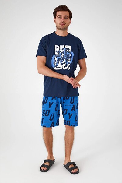 ROLY POLY Navy Blue 3042 Father-Son Bermuda Pajama Set