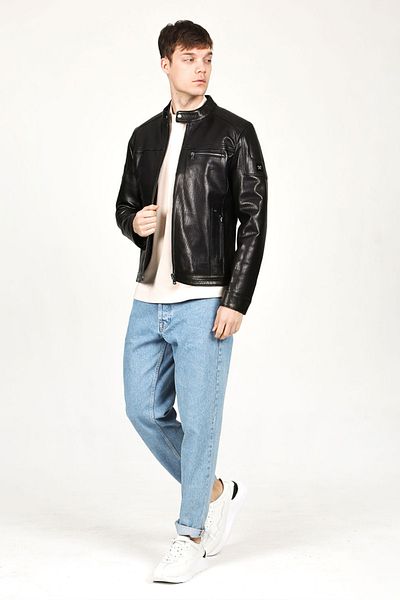 Dericlub Topgun Jumbo Real Leather Men's Coat Black