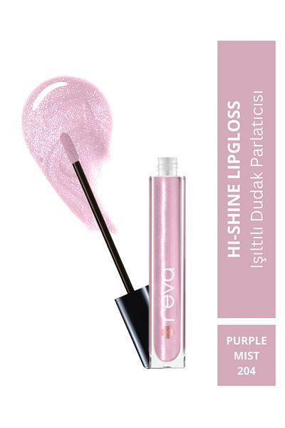 REVA Hi-Shine Lip Gloss - Shiny Lip Gloss, Purple Mist - No: 204 - Vegan & Clean Content