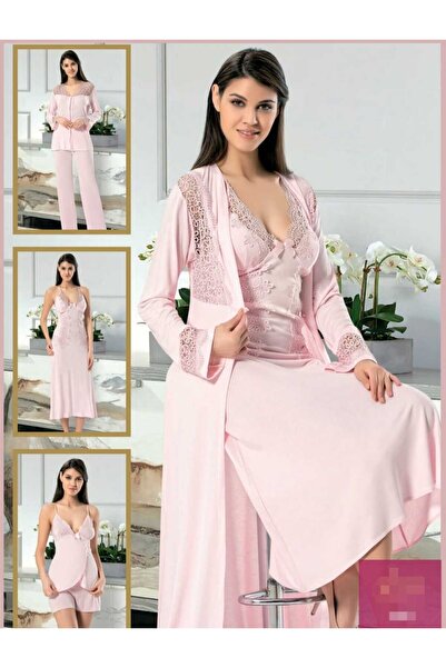 CT MODA Kadın Pudra 6 Parça Kutulu Pamuk Dantelli  Güpürlü  Gelin Çeyiz Seti